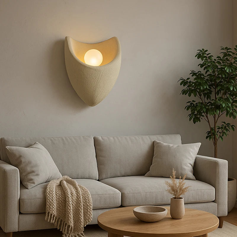 Nyari Glow Nordic Resin Wall Light – Soft Minimalist Lighting for Bedrooms & Cafés