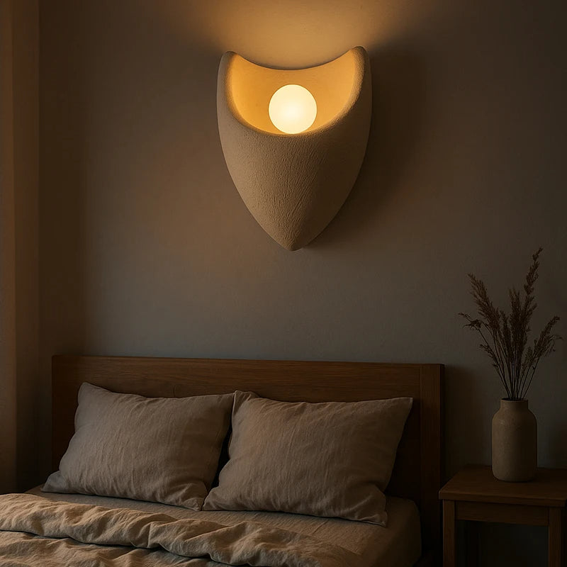 Nyari Glow Nordic Resin Wall Light – Soft Minimalist Lighting for Bedrooms & Cafés