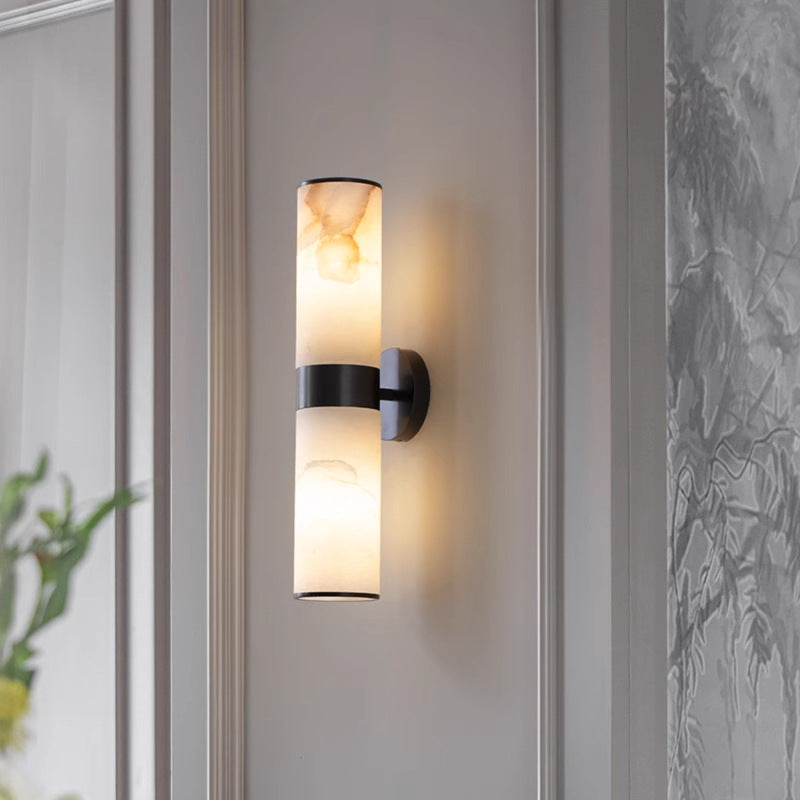 LumaNova Alabaster Brass Wall Lamp – Modern Ambient Lighting in Black or Gold